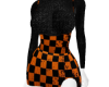 orange check dress