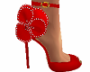 Red rose petals shoes