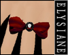 {E} Red Bow Skully Ring