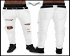 B/White Ripped Pants