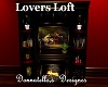 lovers loft fire place