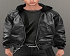 Black Leather Jk Shirt~M