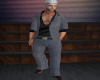 Gray with blk Silk Shirt