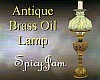 Antq Brass Oil Lamp Crm