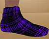 Purple Slippers Plaid M