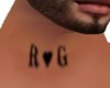 *R ♥ G neck tattoo*