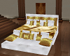 White/Gold Leather Bed