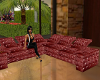 Ms~Dk Red Leather Couch