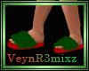 Xmas Green Teddy Slipper