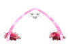 pink white wedding arch