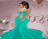 TEAL TRUSS GOWN