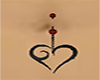 Red barbell Tribal Heart