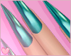 Aqua Stiletto Nails