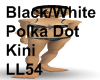 Black/White PolkaDotKini