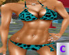Teal Leopard Bikini
