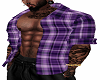 Purple Plaid Open Shirt