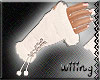 [W] Fur gloves White