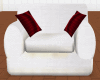 White Chair w/Red Pillow