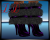 Black Fur Boots Purple