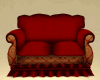 antique red couch