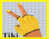 Yellow net gloves