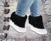 White-Black Fur Boots