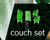 green posed couch set