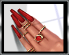 Red Nails+Rings