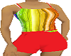 shorts rainbow & red