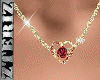 Necklace - Heart Rose G