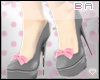 [BA] Grey Heels Pink Bow