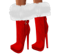 red fur boots