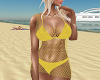 Yellow Bikini w/Fishnet