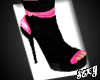(X)black boots with pink