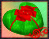 Green Red Heart Pillow