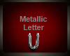 Silver Metallic Letter U