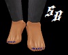 Blue Blingy Bare Feet