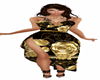blk gold rose dress
