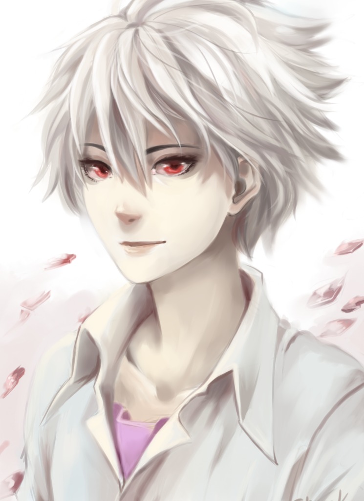 Anime guy with grey hair